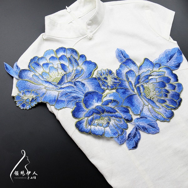 peony embroidered applique patch floral patch applique clothing decoration patch