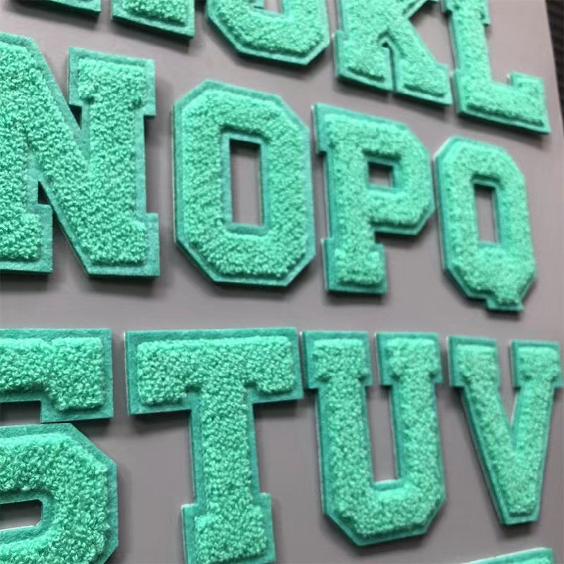 Green Chenille Letters Patch Alphabet Embroidered Applique Etsy