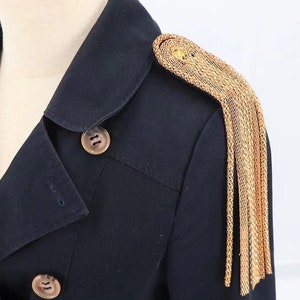 A pair Tassels Epaulets,Gold Stud Epaulets Gold Studs Shoulder Pad,Shoulder Embellishment,Epaulets,Gold Spike Epaulet