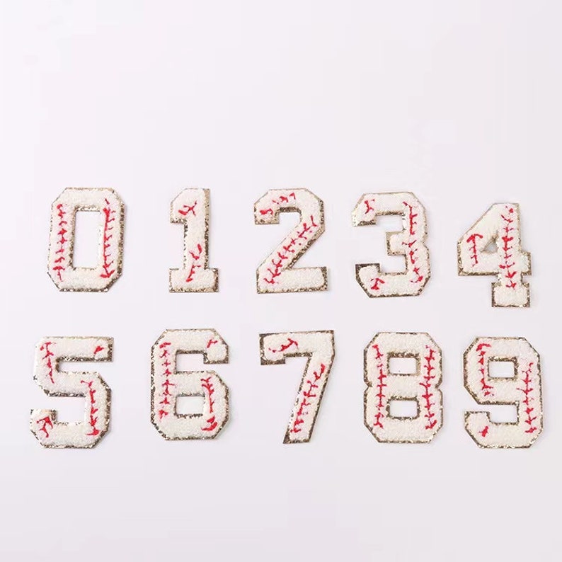 Sticker Baseball Chenille Embroidered Letters and Number Patch Adhesive ...