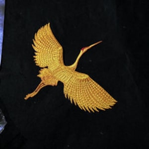 Crane patch embroidered applique clothing or jacket or coat decoration iron on patch image 7