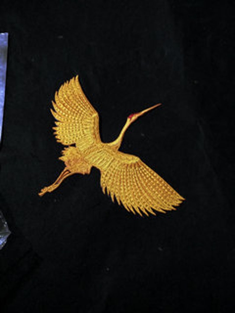 Crane patch embroidered applique clothing or jacket or coat decoration iron on patch image 7