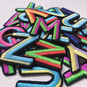 Mutiple Color Letters Patch Alphabet Embroidered Applique Colorful ...