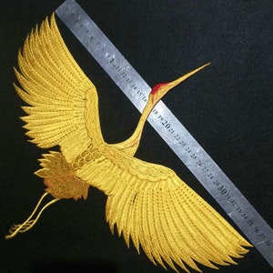 Crane patch embroidered applique clothing or jacket or coat decoration iron on patch image 6