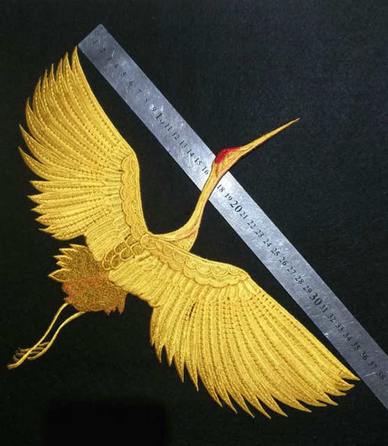 Crane patch embroidered applique clothing or jacket or coat decoration iron on patch image 6