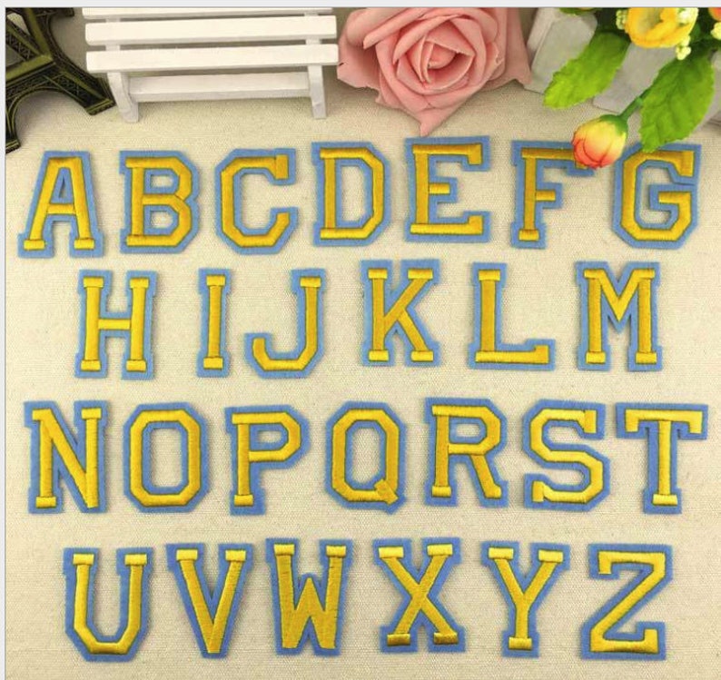 Embroidered iron on Letters Or numbers Applique PatchIron On Etsy