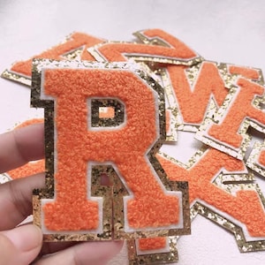 Iron on patches  Colorful Chenille Embroidered Letters  Applique Patch design  Name Letters Patch for T-Shirt or Coat or jeans Patches