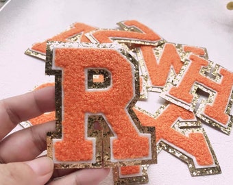 Iron on patches  Colorful Chenille Embroidered Letters  Applique Patch design  Name Letters Patch for T-Shirt or Coat or jeans Patches