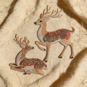 Embroidery deer applique  patch T-shirt or Jeans decoration patch iron on applique