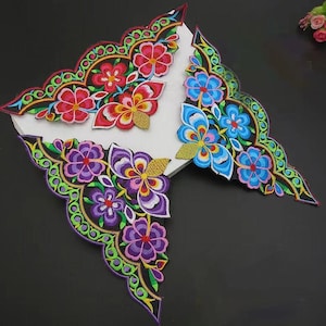 Colorful embroidered flower Applique Patch, Costume Decorative floral  Applique Patches