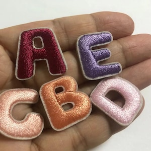 little sticker Colorful Letters  Patch Alphabet Embroidered Applique Colorful Letters iron on Patches