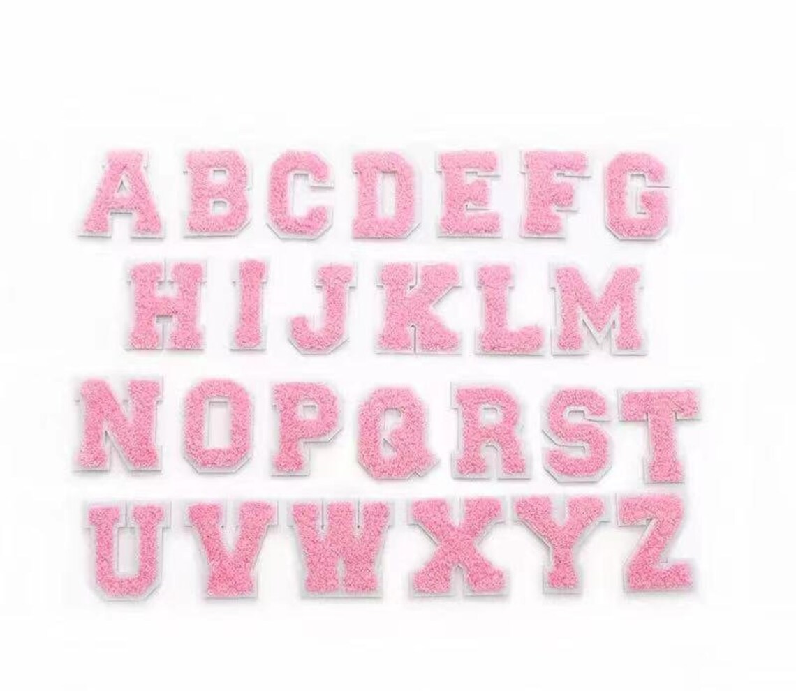 Chenille Embroidered Letters Applique Patch design Name Etsy