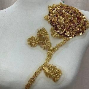 Gold rose flower applique  floral patch Dress decoration patch sewn on  patches