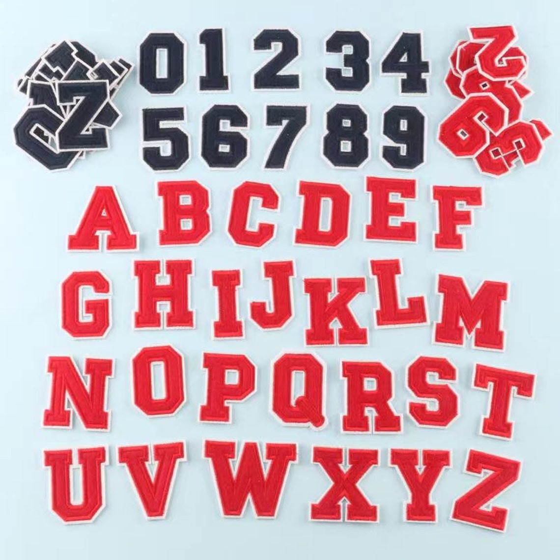 Red Embroidered iron on Letters Or numbers Applique PatchIron | Etsy