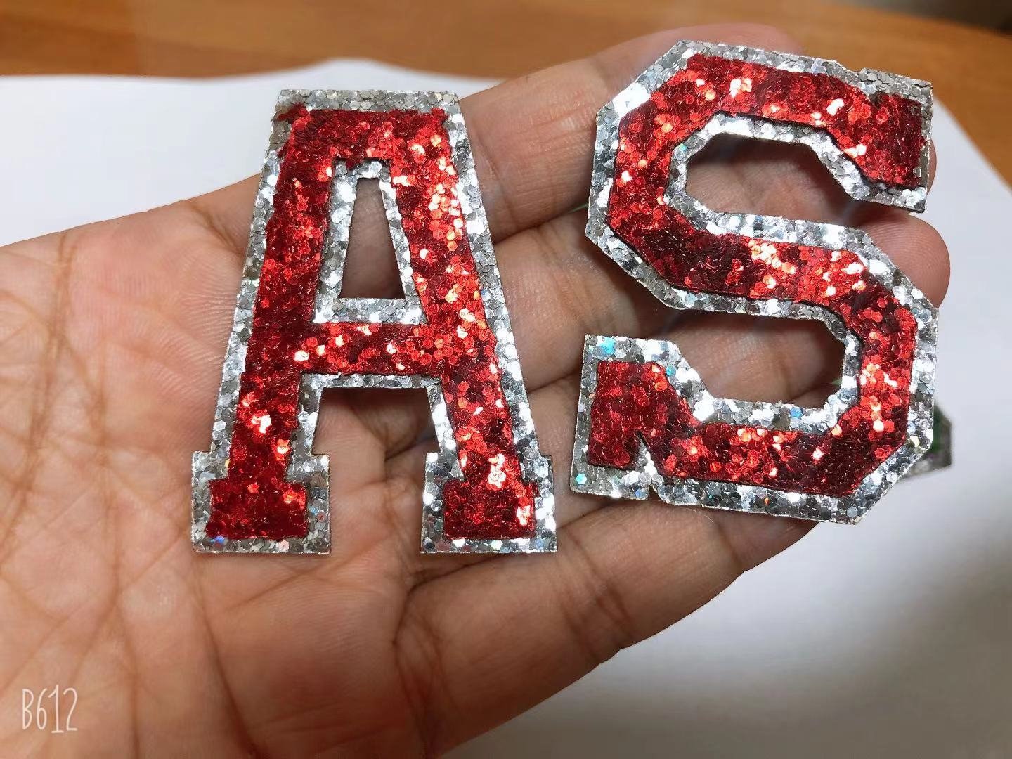 56pcs Love Design Letter Glitter Iron On Patches Bag A-Z DIY Craft