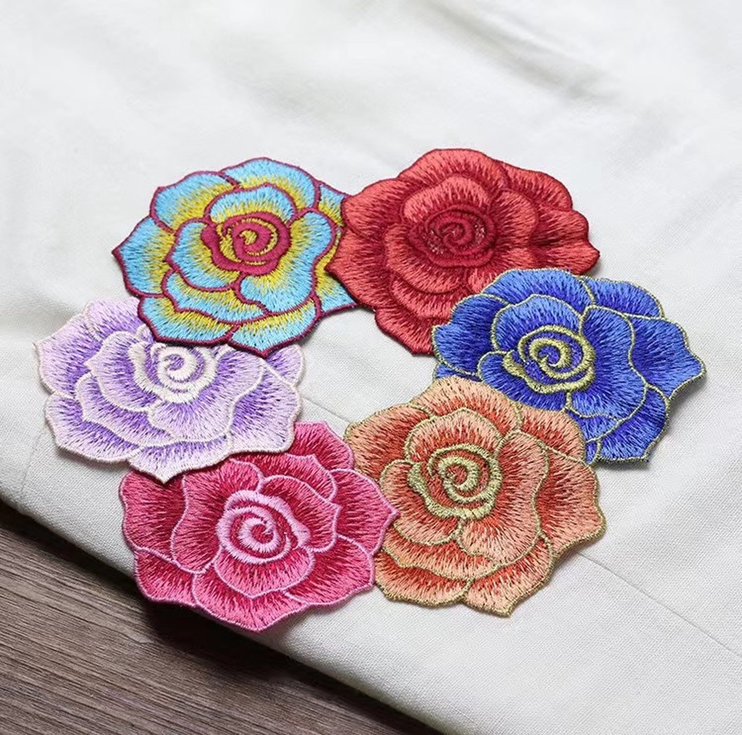 Flower Floral Patch Applique Clothing Decoration Patch Embroidered ...