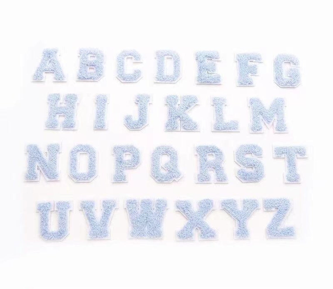 Chenille Embroidered Letters Applique Patch design Name Etsy