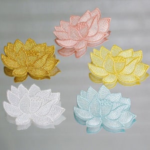 Lotus flower sew on embroidered patch T-shirt or Jeans decoration patch applique