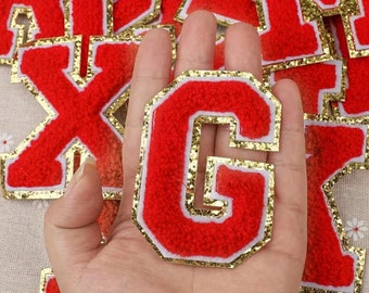 Iron on patches  Colorful Chenille Embroidered Letters  Applique Patch design  Name Letters Patch for T-Shirt or Coat or jeans Patches