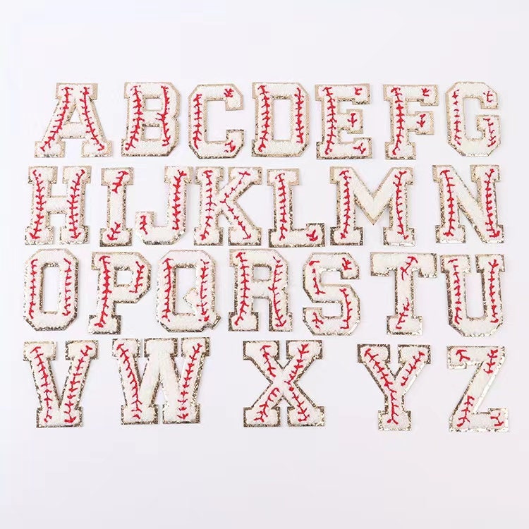 Sticker Baseball Chenille Embroidered Letters and Number Patch Adhesive ...