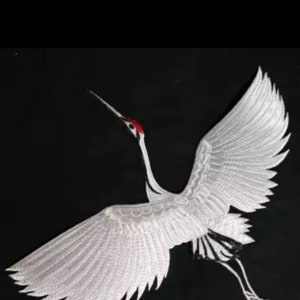Crane patch embroidered applique clothing or jacket or coat decoration iron on patch image 10
