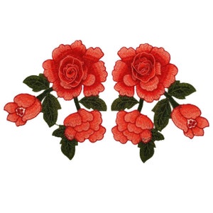 A pair 3D  embroidered Flower patch applique embroidered patch T-shirt or Jeans decoration patch applique