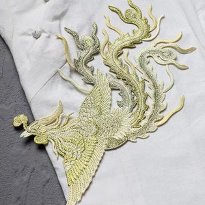 Large phoenix Embroidered applique  Dress Supplies clothing decoration fabric patch