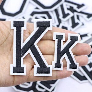 Black Embroidered iron on  Letters Or numbers Applique Patch,Iron On Name Letters Patch for T-Shirt or Coat,Decoration  iron on Patches