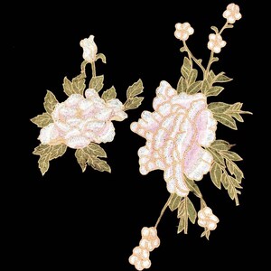 Couple Flowers  embroidered Patch Supplies for Coat,bag,Costume Decorative Applique sewn on  Patches