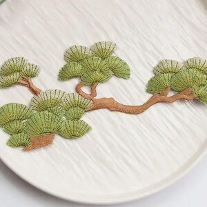 Pine tree embroidered floral  Patch clothing decoration iron on patches