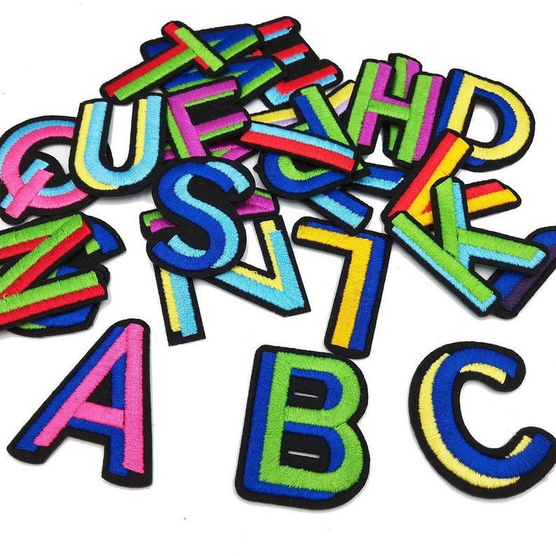 Mutiple Color Letters Patch Alphabet Embroidered Applique | Etsy