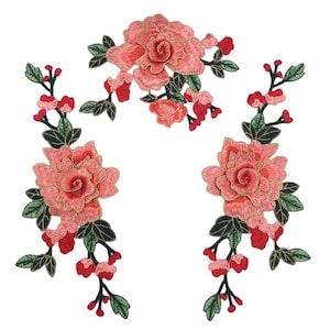 3pcs /set flower patch applique embroidered fabric applique sewn on patches