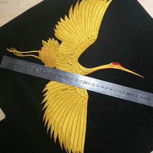 Crane patch embroidered applique clothing or jacket or coat decoration iron on patch image 5