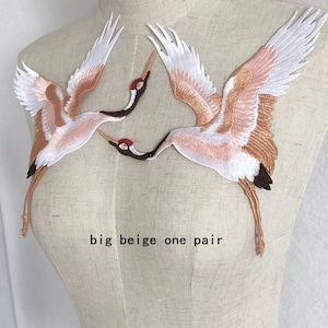 A pair cranes embroidered applique patch clothing decoration sewn on patches image 5