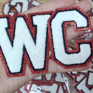 Iron on Chenille Embroidered  Letters Applique Patch design Name Letters Patch for T-Shirt or Coat or jeans