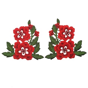 A pair flower  Embroidered patch applique   patch coat or jacket decoration patch