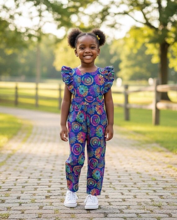 Za'hirah Romper| Handmade Kids African Print Jumpsuit| Kids