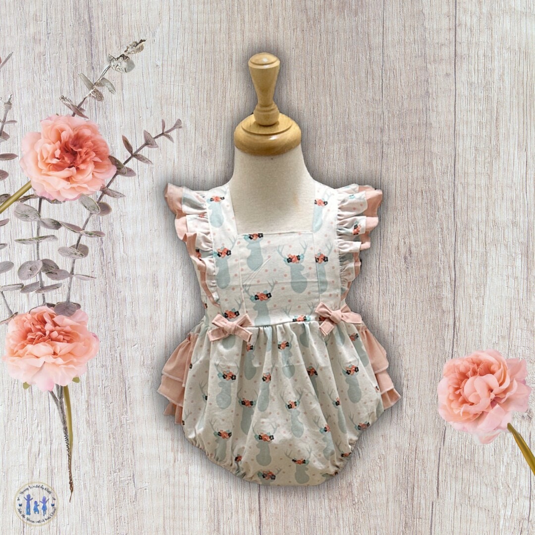Adorable Baby Ruffle Romper With Flutter Straps in Soft 100% Cotton ...