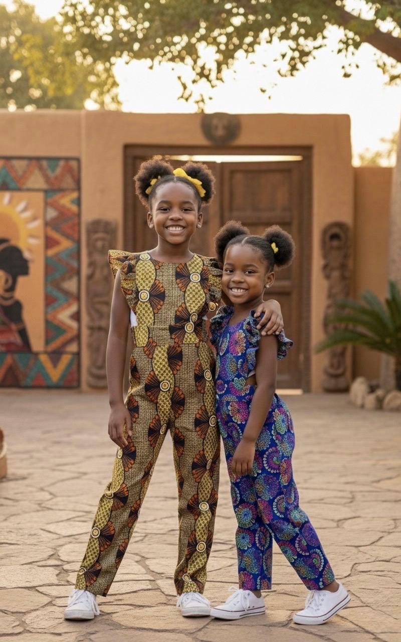 Za'hirah Romper| Handmade Kids African Print Jumpsuit| Kids