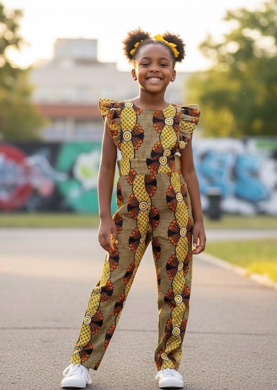 Za'hirah Romper| Handmade Kids African Print Jumpsuit| Kids