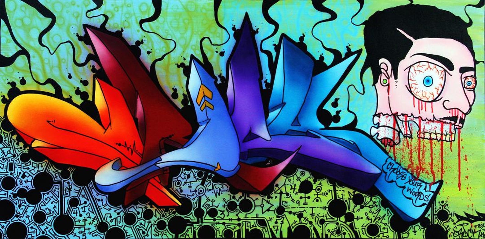 BUST UR JAW Original Painting Erick D. Marquez Graffiti Etsy