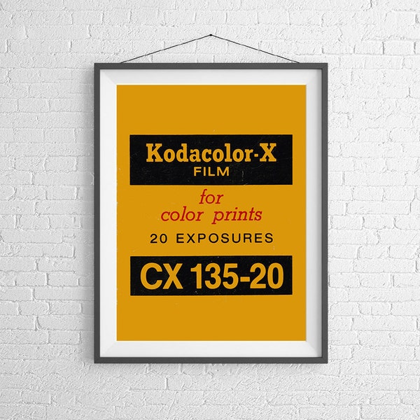 Kodak Kodacolor-X - Vintage Film Box - 35mm Film - Ilford Agfa - Art Print Poster