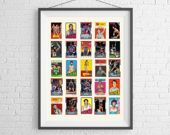 NBA Hall of Fame Basketball Card Poster - Art Print - HOF Collection