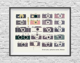 Leica Camera Poster - Vintage Rangefinder 35mm cameras - History of Photography