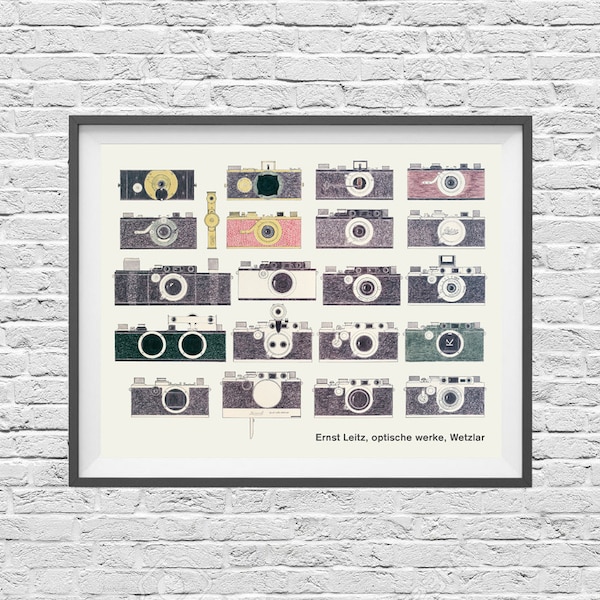 Leica Camera Poster - Vintage Rangefinder 35mm cameras - History of Photography