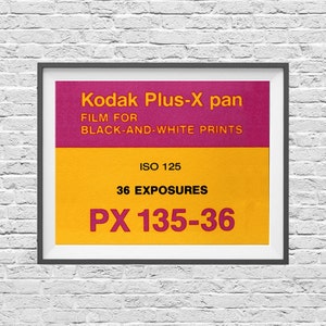 Kodak Plus-X Pan 135 Vintage Film Box 35mm Film Ilford Agfa Art Print Poster image 1