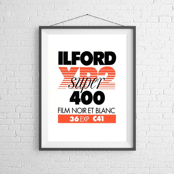 Ilford XP2 400 - Jahrgang Film Box - 35mm Film - Kodak Agfa - Kunstdruck/Poster