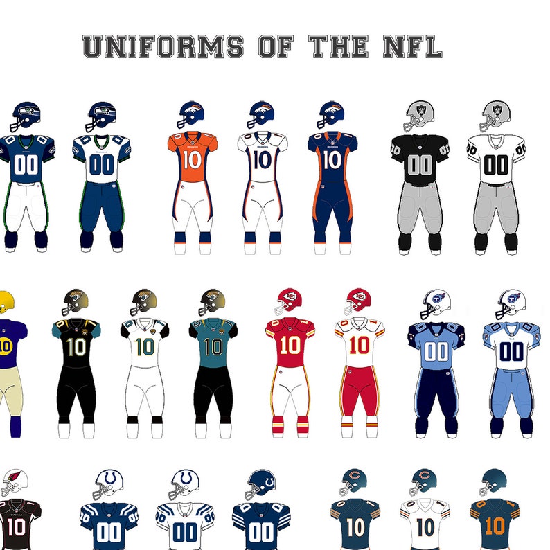 History of the Football Uniforms Jerseys all Teams Etsy