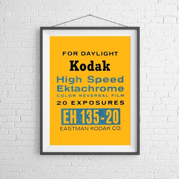 Kodak Ektachrome - Jahrgang Film Box - 35mm-Film - Ilford Agfa - Kunstdruck/Poster