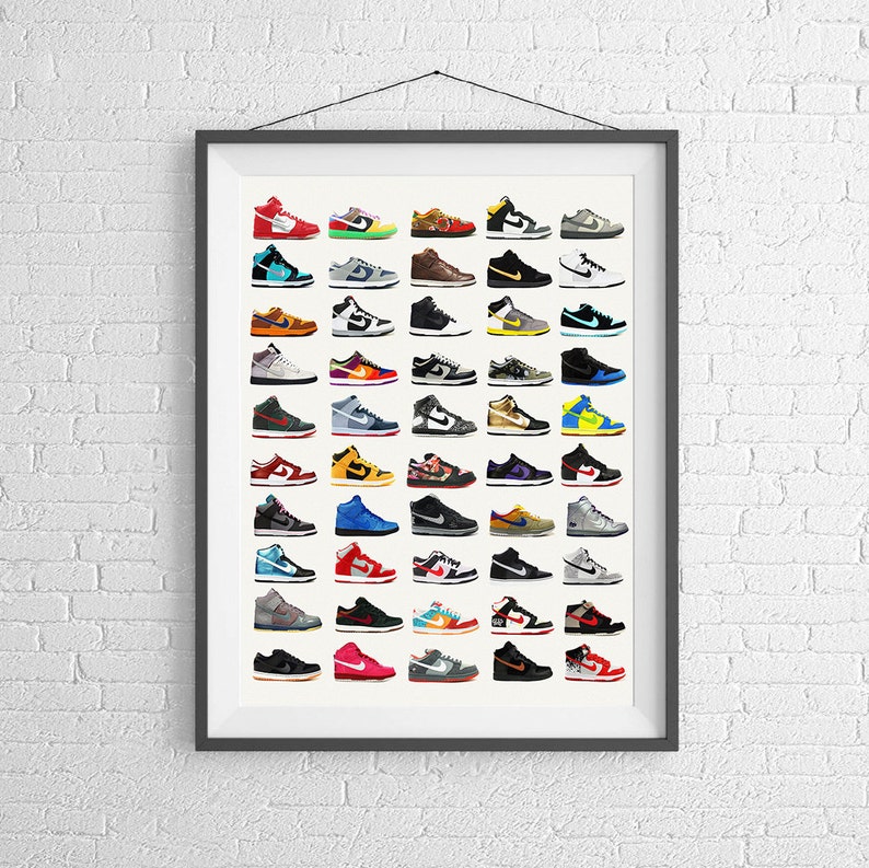 Nike Poster Nike Dunks Shoe Poster Fashion Poster Nike Etsy